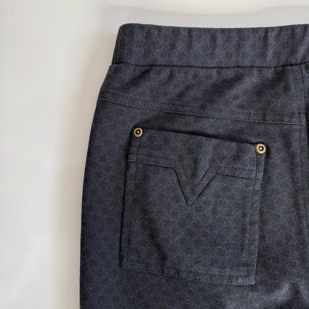 INSIGHT 26.5 Inch Waist Black Jacquard Print Pull On Slim Fit Size 4 Pants - Picture 8 of 13